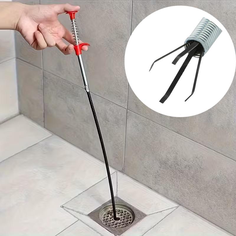 60cm Spring Pipe Dredging Tools Drain Snake Drain Cleaner Sticks Clog Remover Cleaning Household for Kitchen Bending Sink Tool