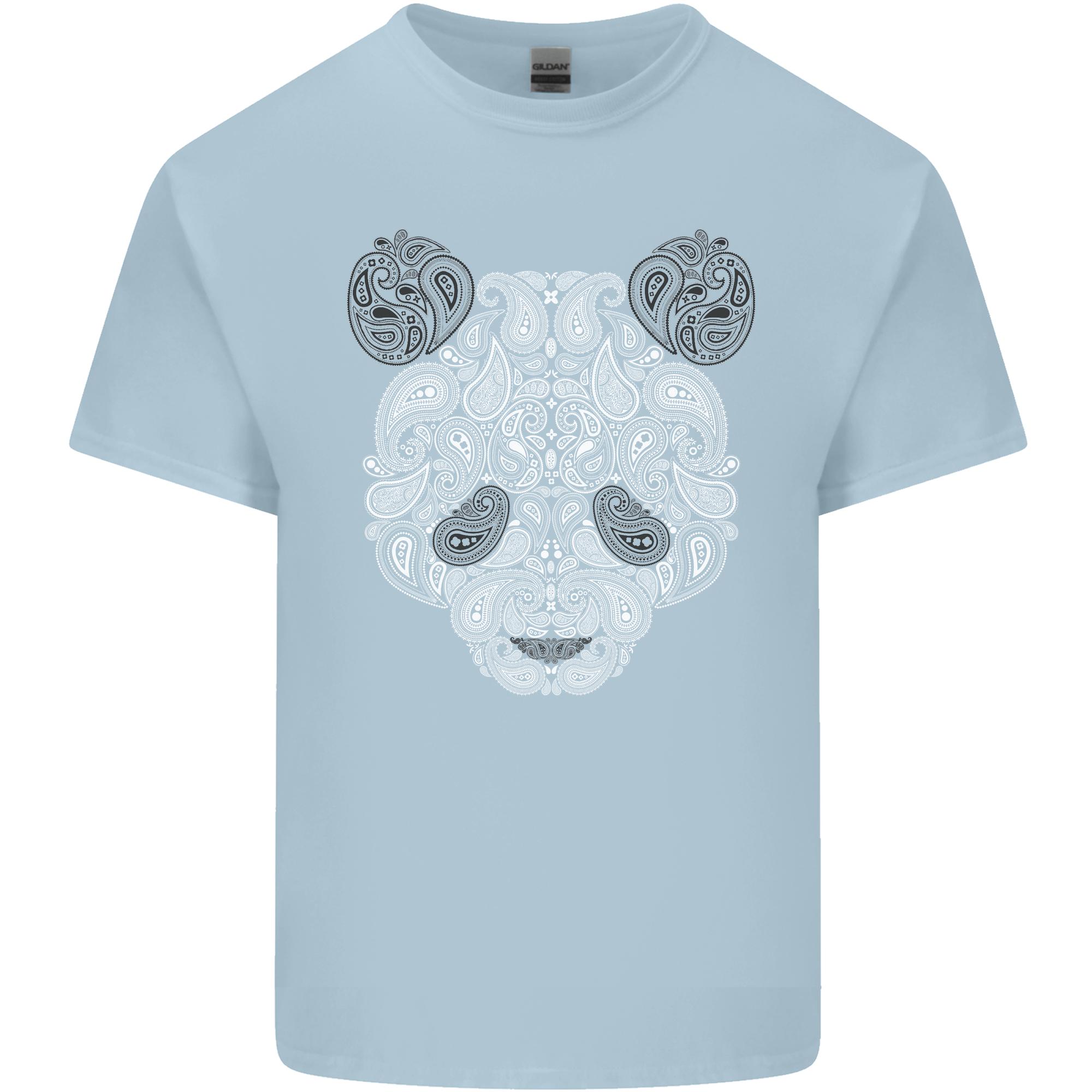Paisley Panda Bear Unisexs Light Cotton Tshirt S