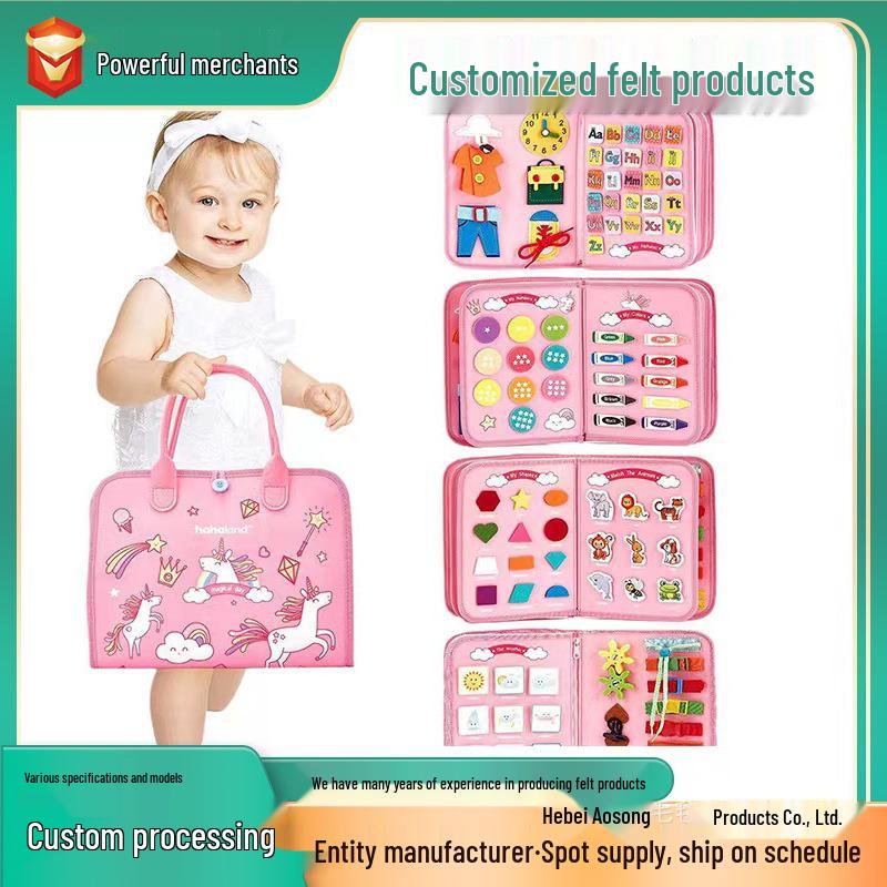 Montessori Toddler Felt Busy Board - Early Education Puzzle & Learning Tool
