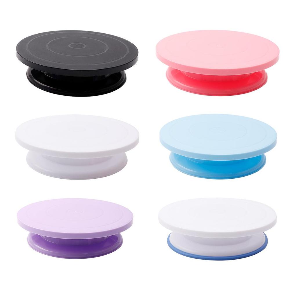 11-Inch Non-Slip Colored Plastic Cake Turntable for DIY Baking and Decorating
