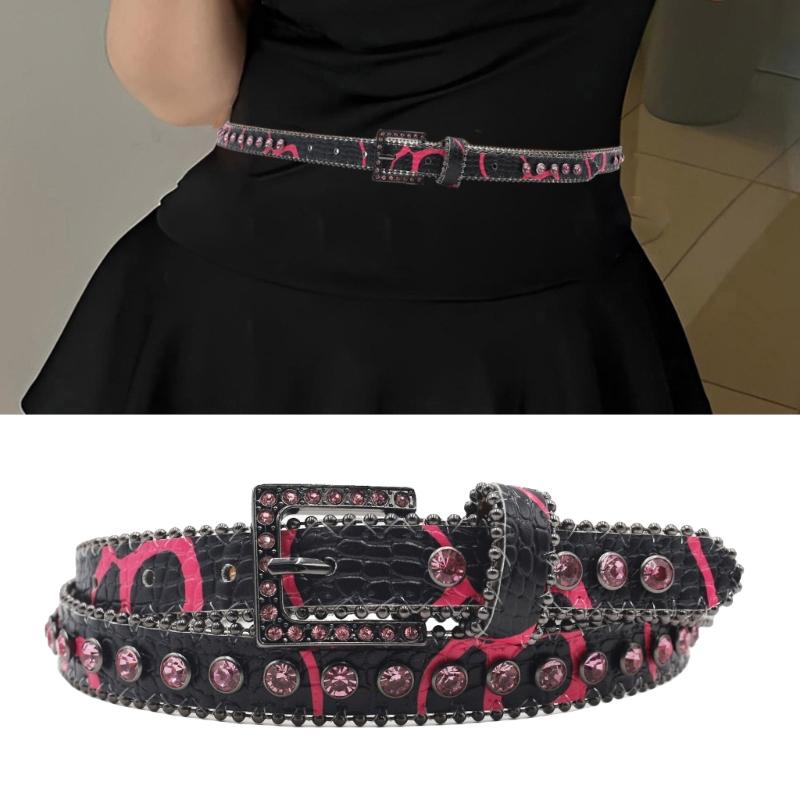 Beaded Waist Chain Casual Belt Jeweled Buckle Waist Ceinture Belt Heavy Duty Belt for Beach Jewelry Accessories