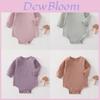 Baby Cotton Long Sleeve Footed Romper With Bone Free Jacquard Design For Newborns And Infants