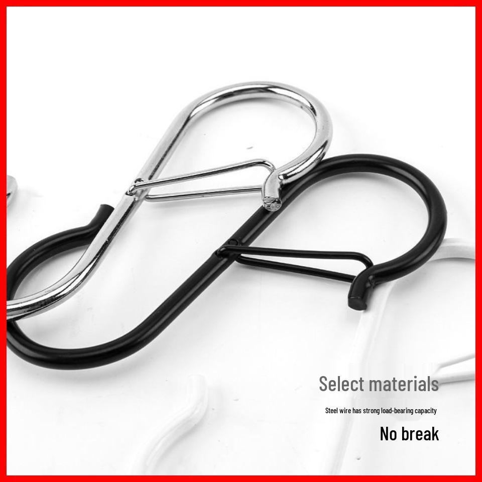 Black Electrophoretic S-Shaped Metal Hook with Windproof Spring Clip