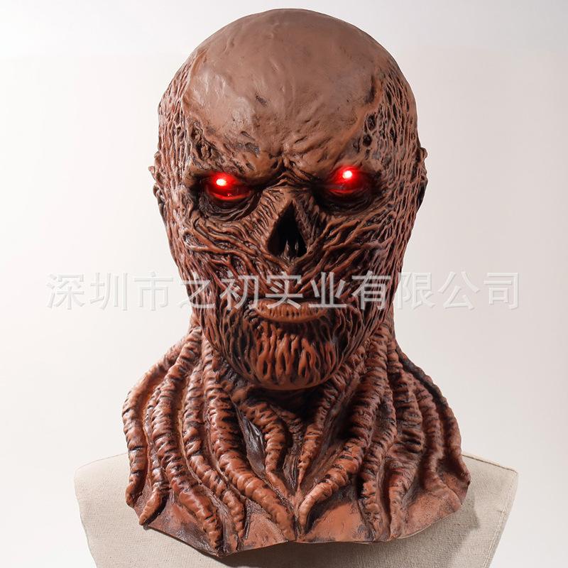 Stranger things4vecna Vikna Latex Gloeiend Mask Hoofddeksel Halloween Horrorfeest Attributen