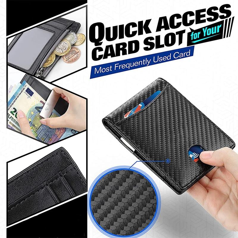 Rfid Business Men Wallets Womens Credit Card Holder Money Bags Slim Money Clip Luxury Billfold Short Wallets for Women Carteras