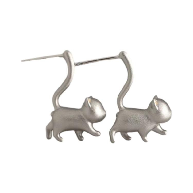 Unique Cat Earring Minimalist Piercing Earring Daily Wear Long Tail Cat Earring