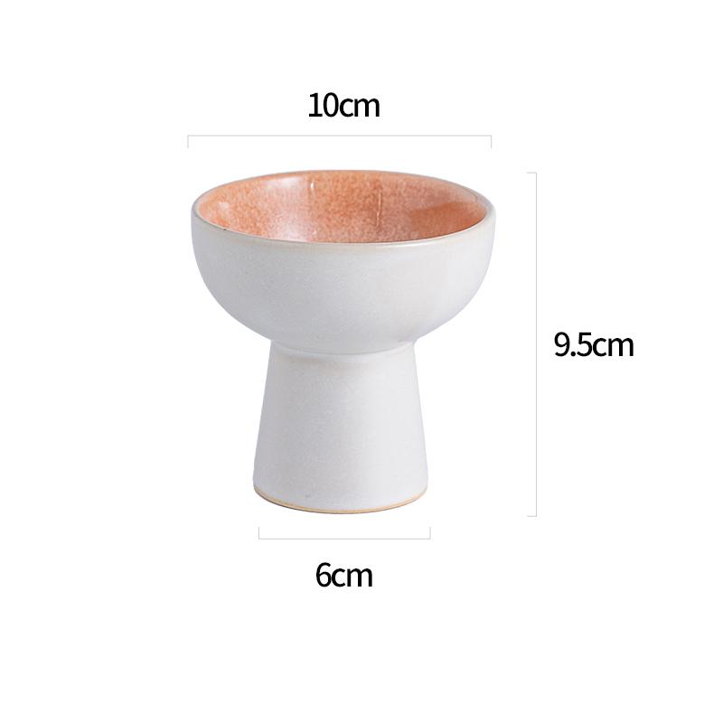 Keramikschale mit hohem Fuß, Retro-Ofenwechsel, Eisschale, Dessertschale, Joghurtbecher, Molekularküche, kreatives Hotelgeschirr