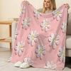 Floral Flannel Blanket,No Shedding Soft Cozy Warm Breathable Ideal for Home, Movie Nights, Christmas & Halloween Decor