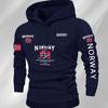 Hanorac cu glugă pentru bărbați cu imprimeu norvegian, modă, toamnă/iarnă, zilnic, în aer liber, vacanță, fitness, casual, larg, cald, îmbrăcăminte sport