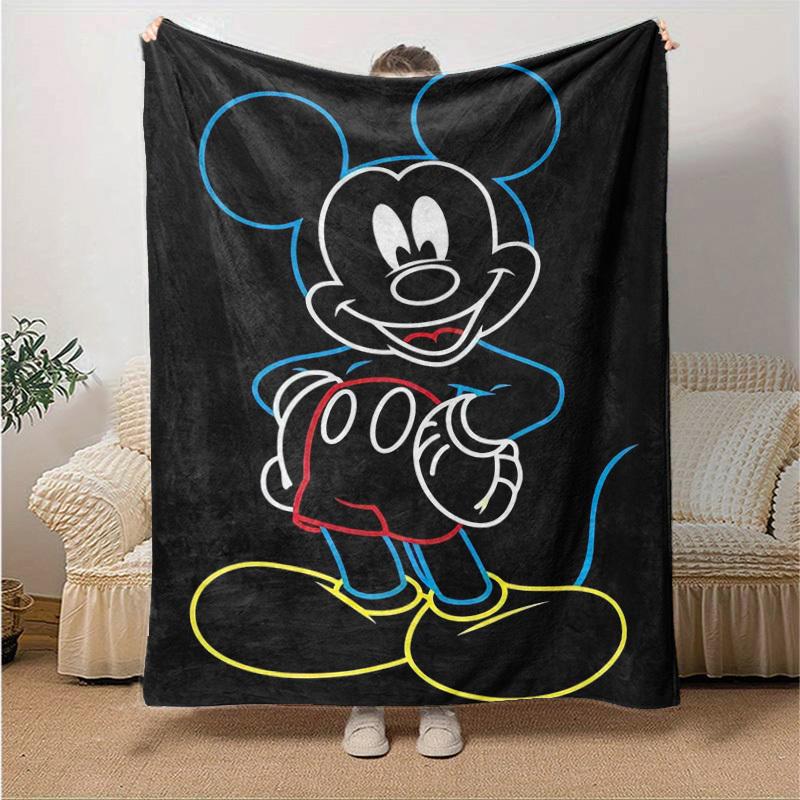 

1pc, Cozy Mickey Mouse Home Decor Blanket: A Perfect Gift for Your Bedroom, Living Room, or Travel, Flannel Throw Blanket, Ideal for Couches, Outdoor 130x150cm