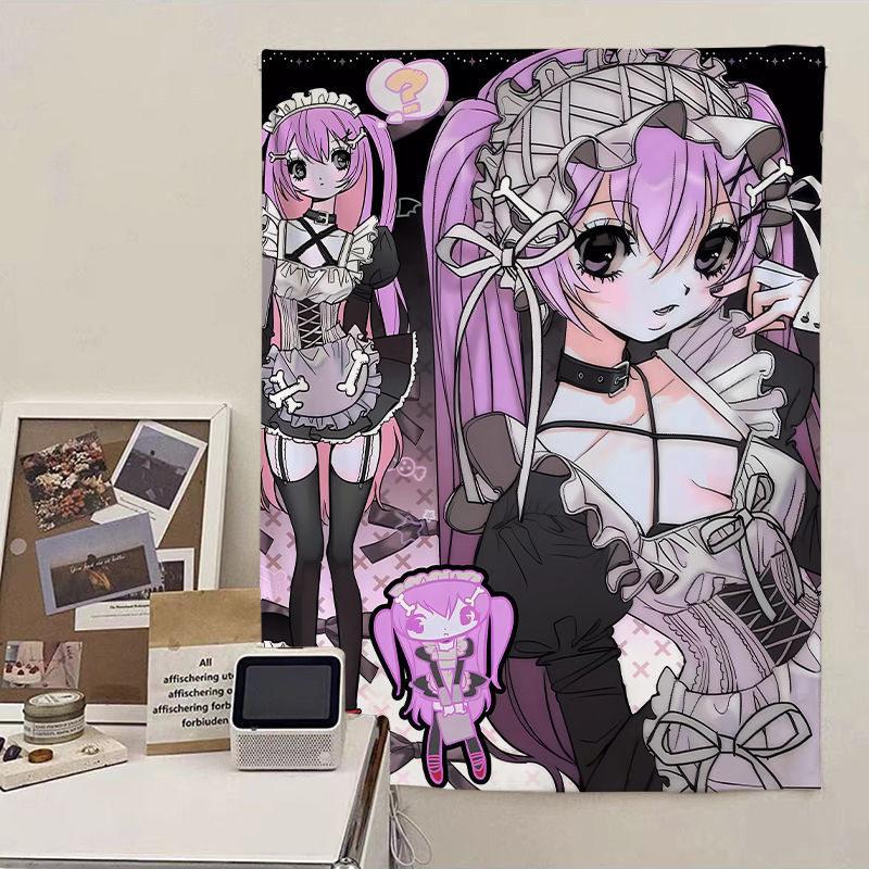 Cute Japanese Style Anime Tapestry for Girls Bedroom Dorm Wall Hanging Decor Photo Background Headboard Design