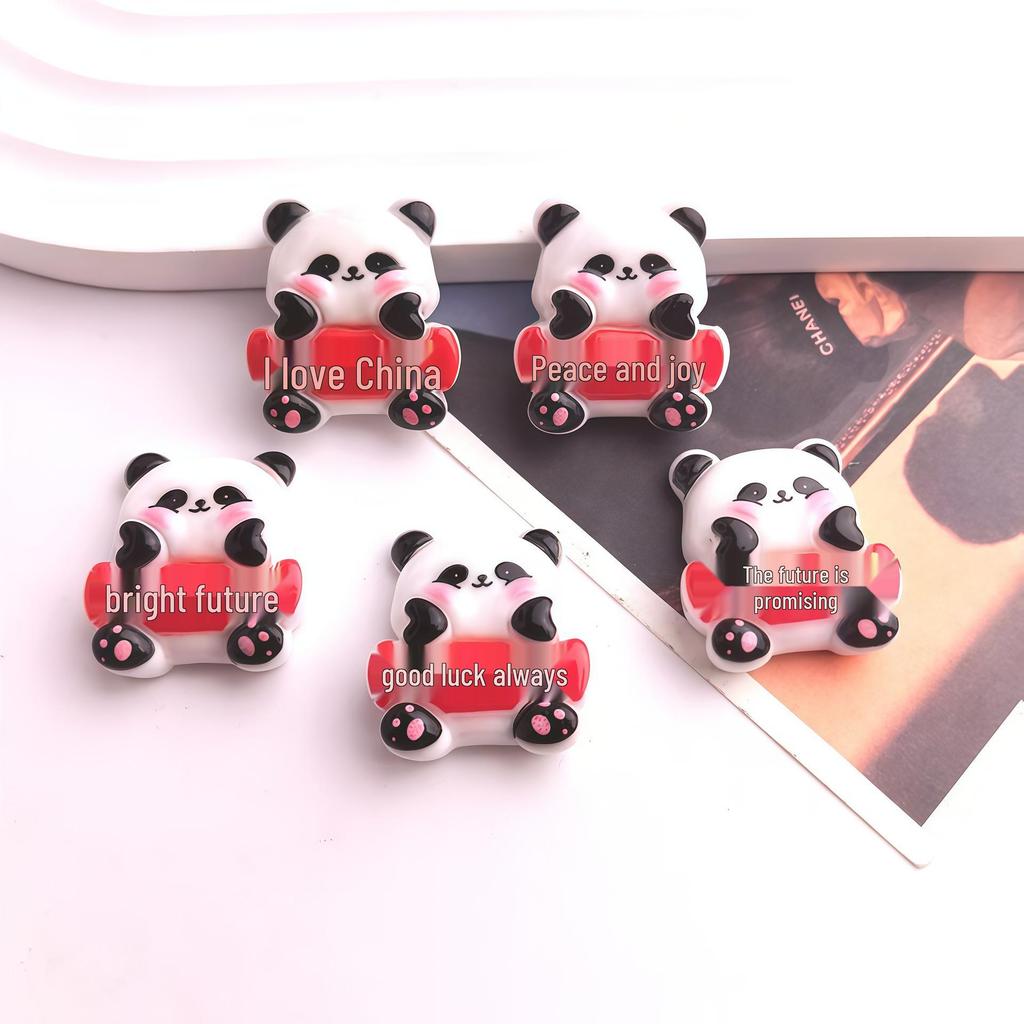Cartoon Panda National Day DIY Stickers & Hair Accessories Set