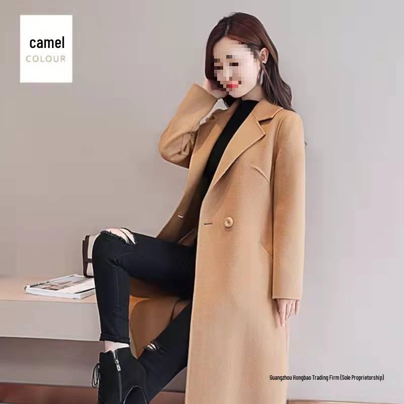 Women's Mid-Length Slim-Fit Wool Coat - 2025 Spring/Autumn Collection