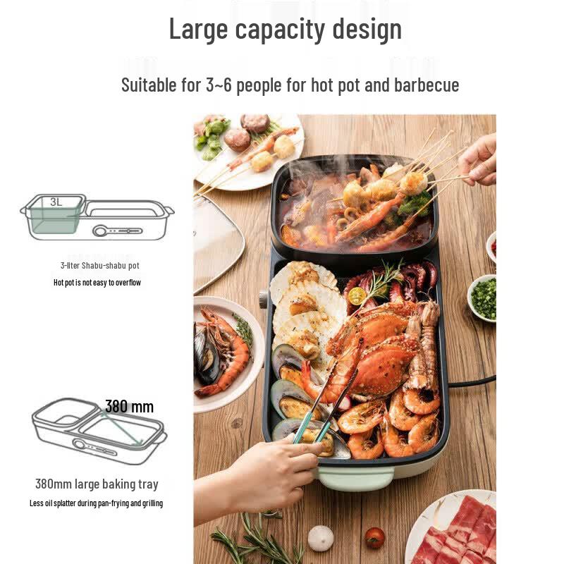 BEAR Multi-function Electric Cooking Pot CN Plug (adapter Included)