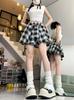 [Original Fabric, Original Practice] Retro Plaid Skirt Women's High Waist Skirt Versatile and Thin Skirt