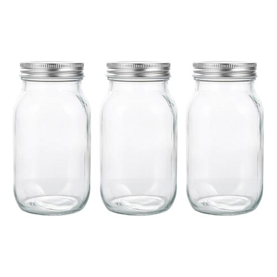 Pot scellé en verre de 300/400/500/650ML avec couvercle hermétique à vis, grande capacité, transparent, multifonctionnel, confiture de fruits, produits secs, noix, céréales, assaisonnement