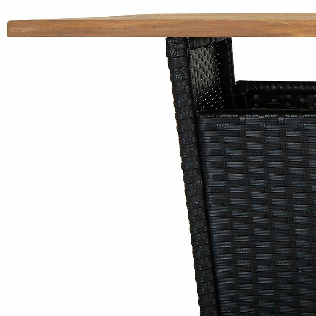 5 Piece Garden Bar Set with Cushions Black Poly Rattan