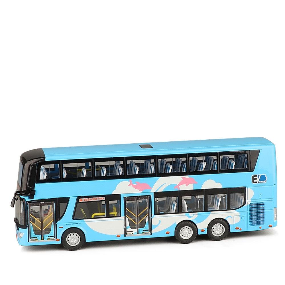 1:42er Maßstab Doppeldecker Spielzeugbus, Stadtrundfahrt Metalllegierung Modellauto Pull-Back Geräusch & Licht Sammlung Für Jungen, Kind