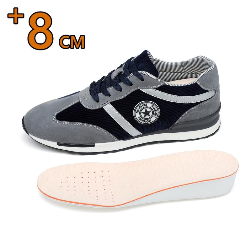 Herren Größenzunahme Sportschuhe Elevator Schuhe Einlegesohle 8cm Lässige Sneakers Größere Männer Bequem Atmungsaktiv Erhöhungsschuhe