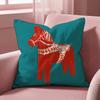Dala Horse Print Cushion Cover Multi-Scene Pillow Cover for Home & Car - Reversible, Soft & Durable for Daily Use
