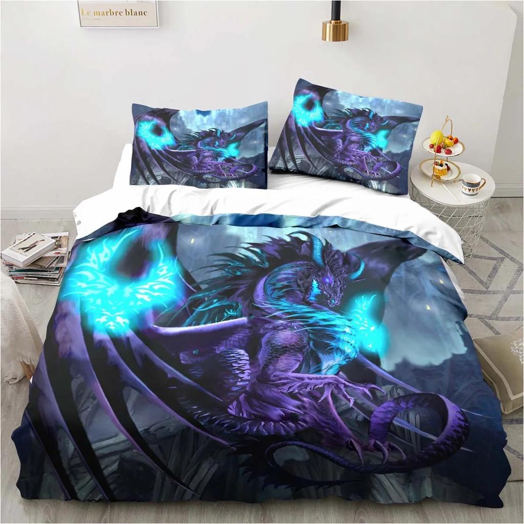 Dragon Bedding Halloween Magic World Gift Twin Bedding Collection 3 Piece Comforter Collection Bed Duvet Cover Double King Cover