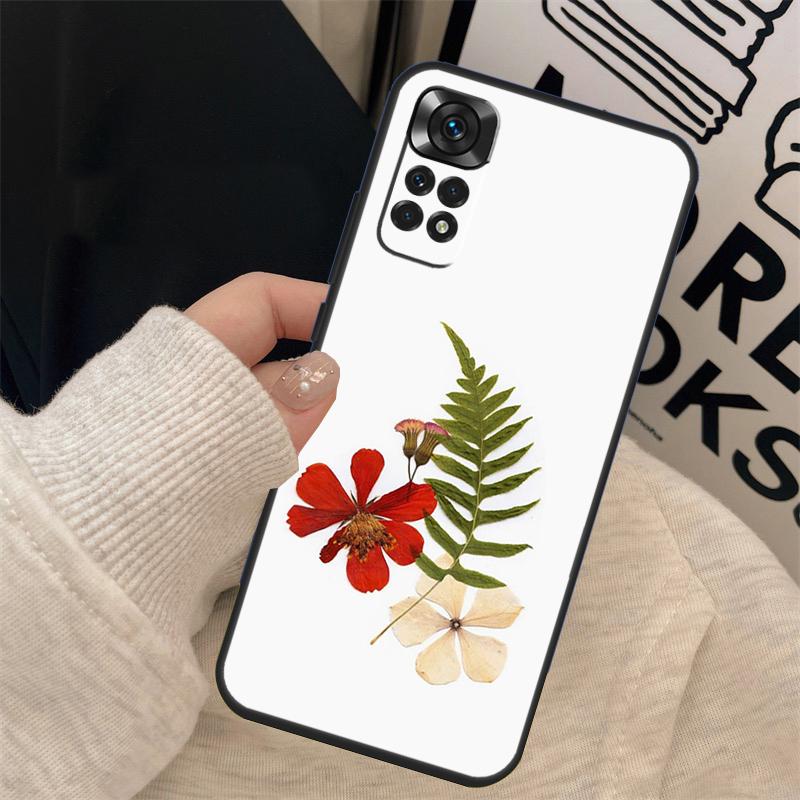 Flowers Pressed Cover For Xiaomi Redmi Note 13 10 11 12 14 15 Pro Plus Case For Redmi 15 12C 13C 14C 10C 15C