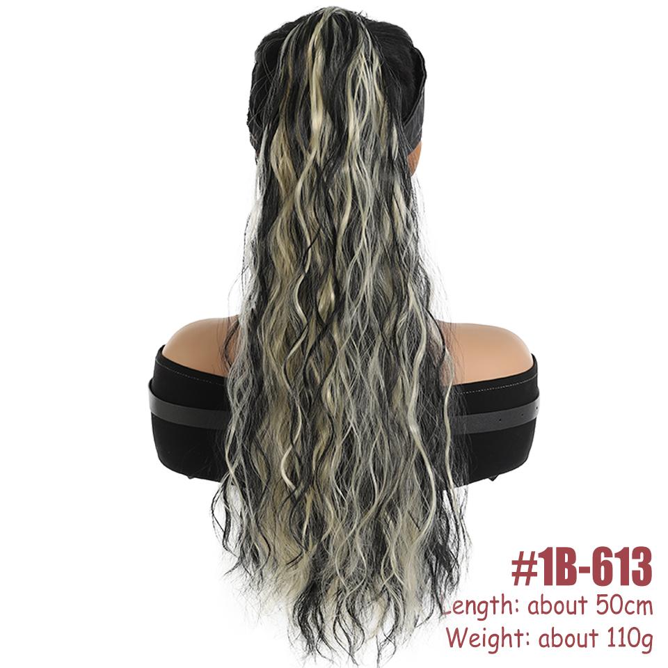 WTB 20 Inch Drawstring Ponytail Synthetic Wig Small Roll Drawstring Long Ponytail Natural Fluffy Gradient Drawstring Ponytail