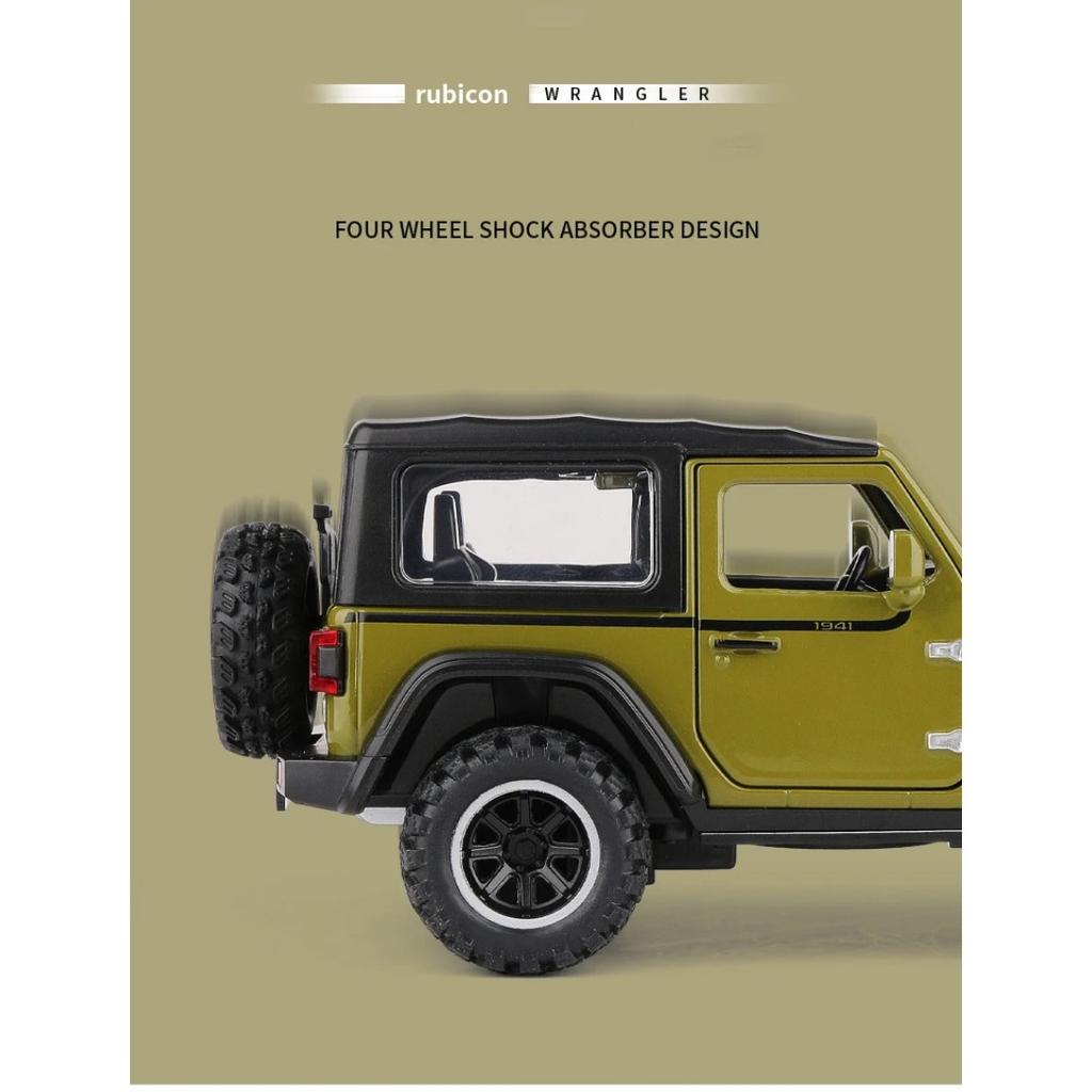 1/32 Jeeps Wrangler Rubicon 1941 Off-Road Alloy Car Diecasts & Toy Vehicles Car Model Sound and Light Car Toys for Kids Gifts