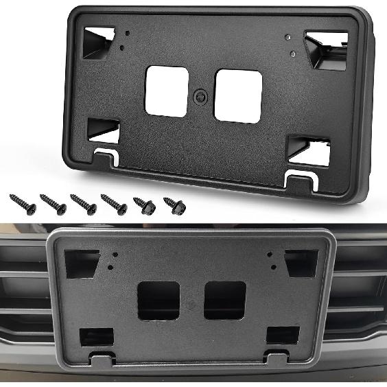 TOP-MAX License Plate Bracket Compatible with 2021-2023 Ford F150 3.3L V6 5.0L V8 Accessories, Front Bumper License Plate Holder Frame Replace for