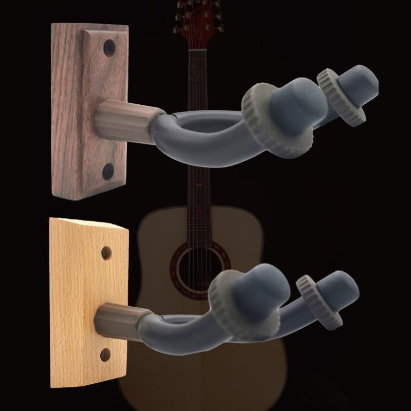 Gitarren-Wandhalterung Aufhänger Universell Verstellbar U-förmiger Hakenhalter Holzbasis Ausstellungsständer Geschenk für Gitarrenspieler