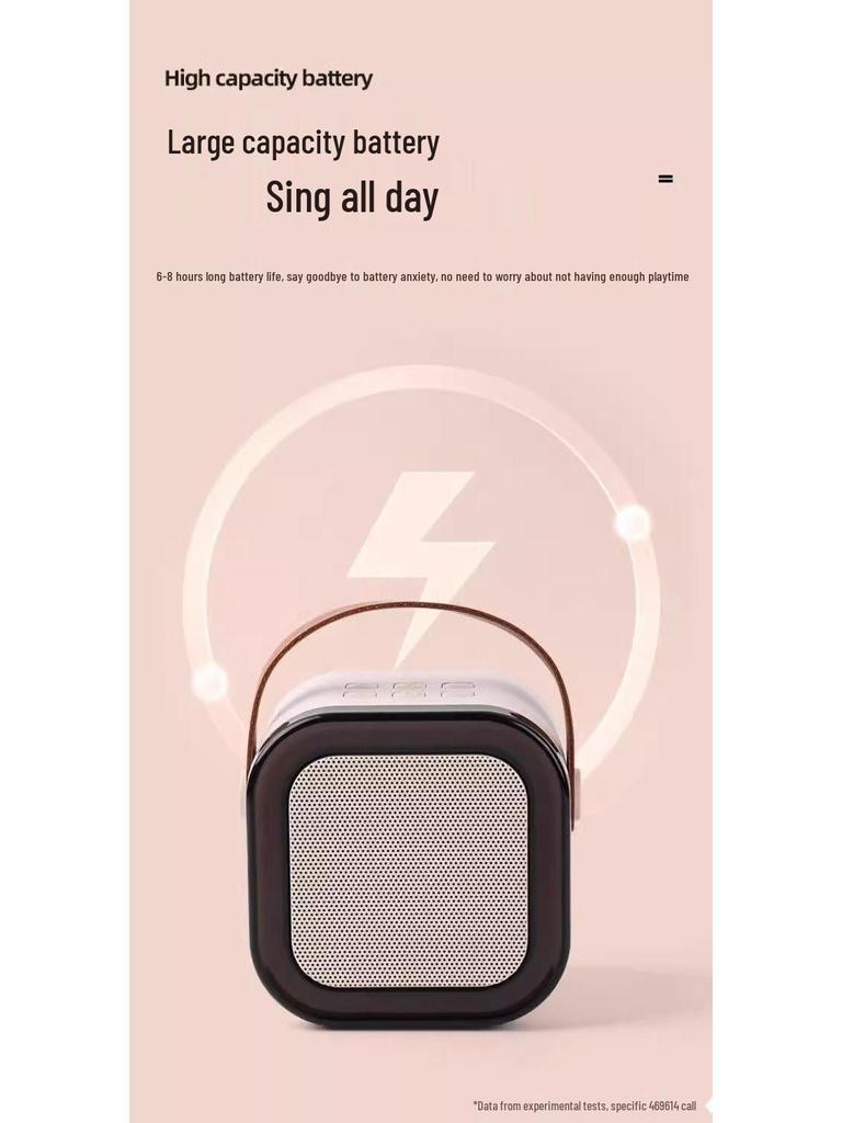 K12 Portable Bluetooth Microphone & All-in-One KTV Speaker: High-Quality Mini Speaker for Home, Outdoor, and Family Use