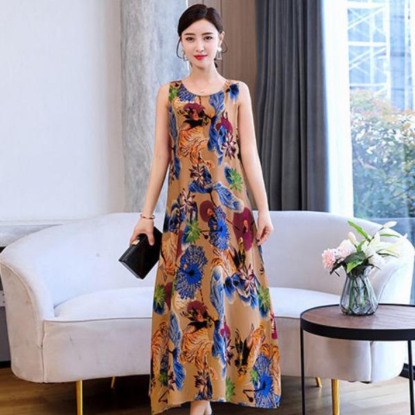 Stijlvolle en comfortabele spaghettibandjes katoenen jurk met bloemenprint voor dames in de zomer