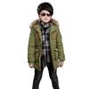 3 -14 Years Very Keep Warm Winter Boys Jacket Teenager Mid-Length Plus Velvet Thick Fur collarHooded Cotton Coat For Kids