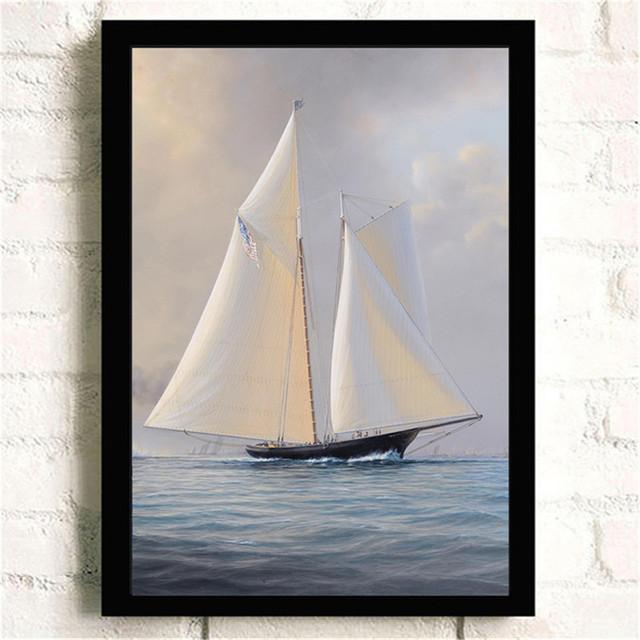 Plavba lodí Retro Nordic Seascape Cestování po moři Ocean Wall Art Obrázky Plakáty Obrazy na plátně do obývacího pokoje Domácí dekorace