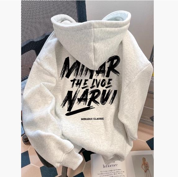 American Trendy Brand Men's Plus Velvet Heavyweight Hoodie - Autumn/Winter Loose Fit.