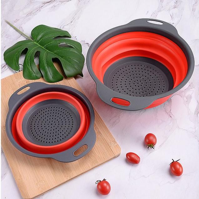 Collapsible Colander Strainer Basket Foldable Fruit Washing Basin Kitchen