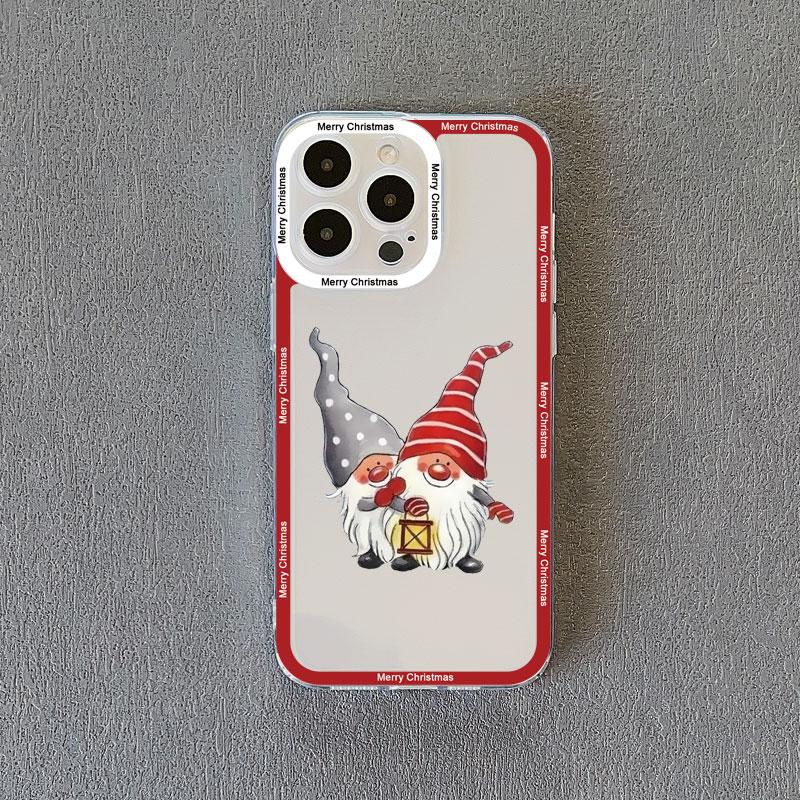 New Year Christmas Santa Claus Clear Phone Case for IPhone 15 Pro Max 14 13 12 11 Pro Max 15 14 7 8 Plus X XR XS Cute Back Cover