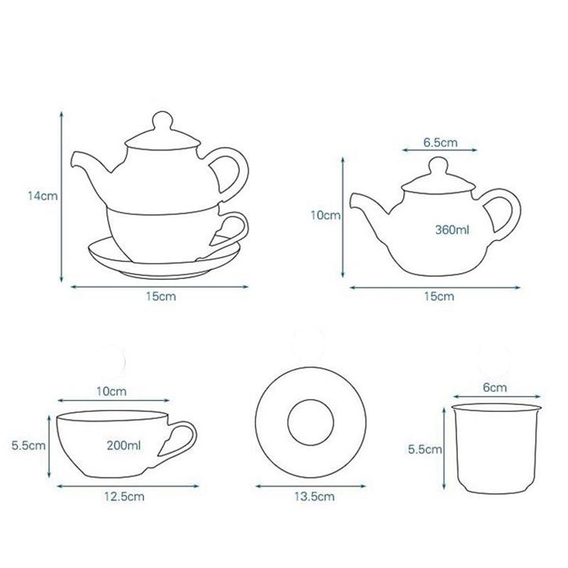 Gut- Blumenteekanne Blume Vogel Tasse Untertasse Hitzebeständiges Glas Topf Set Kaffeetasse Nachmittagstee Teegeschirr