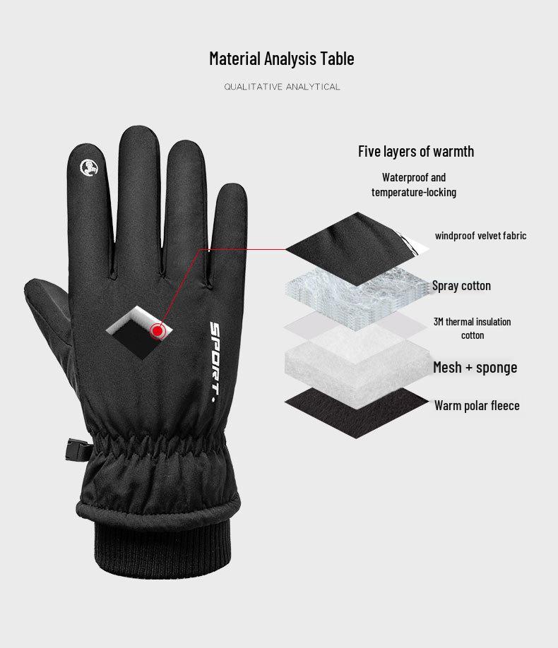 Men's Waterproof Touchscreen Ski Gloves - Winter Warmth for Cycling & Skiing