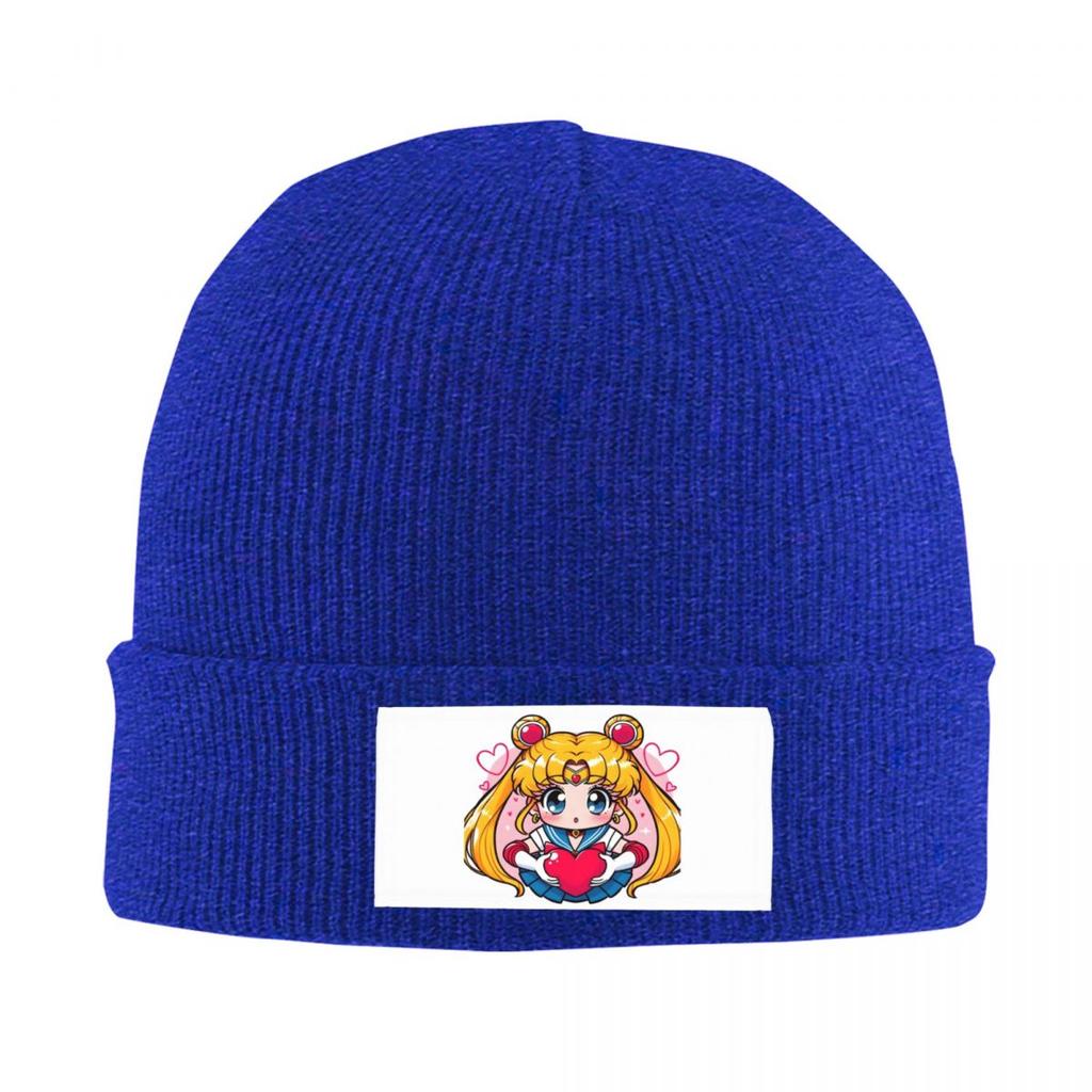 Custom Sailors Moon Anime Unisexga Skullies Beanies Caps Winter Warm Unisex Women Knitting Hats Unisex Adult Usagi Tsukino Bonnet Hats