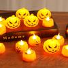 12Pcs Halloween Pumpkin Lights Glow In The Dark Electronic Candle Decorative Props for Party Haunted House Festival Scene Setup Scary Ghost Lanterns