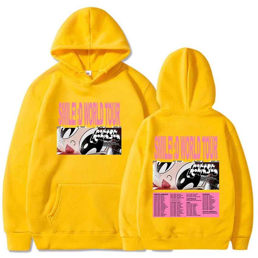 Double Side Printing Hoodies Porter Robinson Smile World Tour 2024/2025 Sweatshirts Streetwear Hooded Pullovers