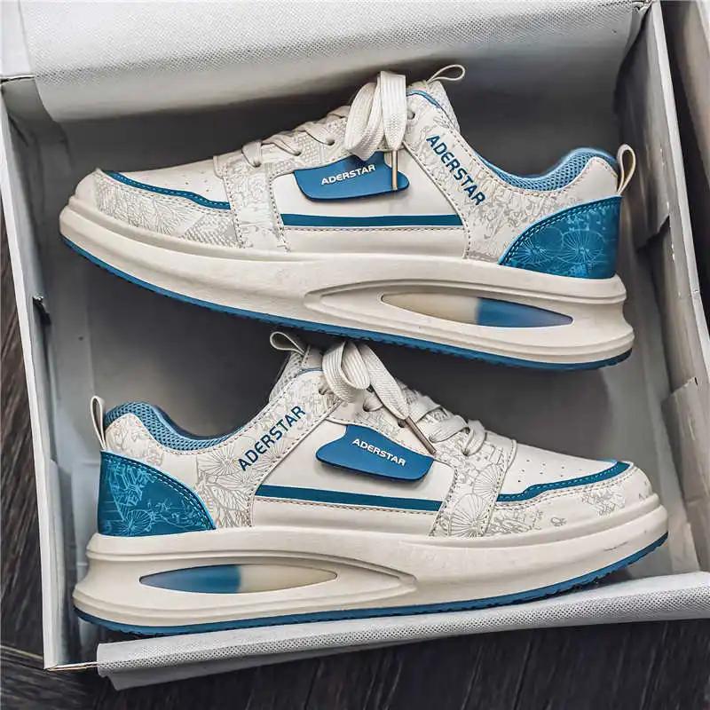 Fashion Thick-heeled Lace-up Khaki Men's Shoes Woven Mens Luxury Designer Sneakers Boots Without Heels Sports Importers