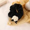 Fashion Women Headwear Cloth Girls Elastic Hair Rope Camellia Scrunchies Hair Circle Hair Bands