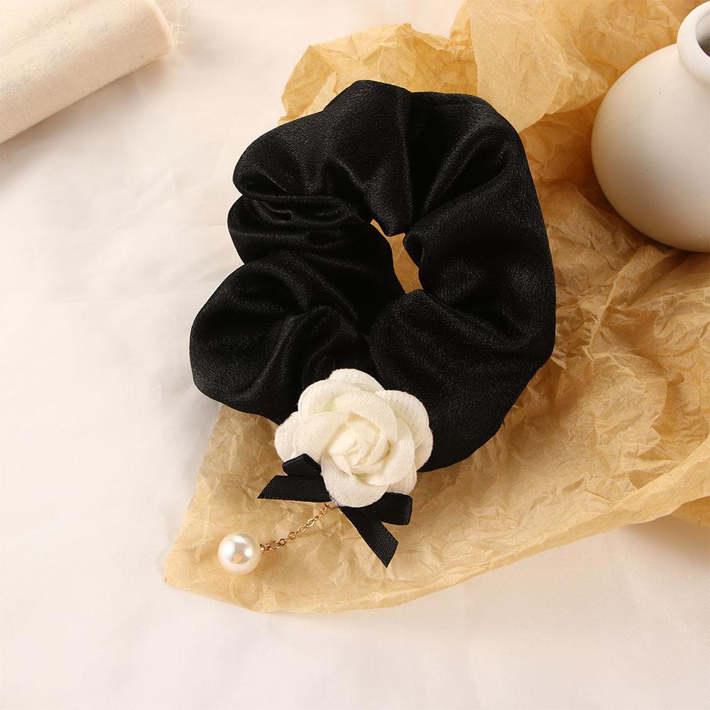 Elegant Hair Accessories Headwear Cloth Pearl Girls Elastic Hair Rope Camellia Scrunchies Hair Circle Hair Bands