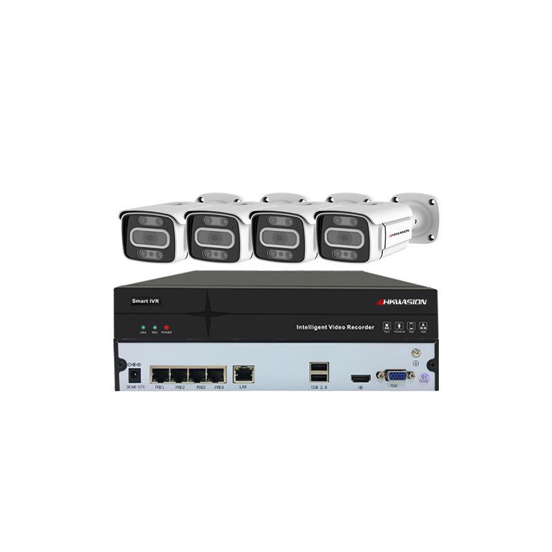 High-Definition Outdoor POE Surveillance Camera Set with Audio Monitoring