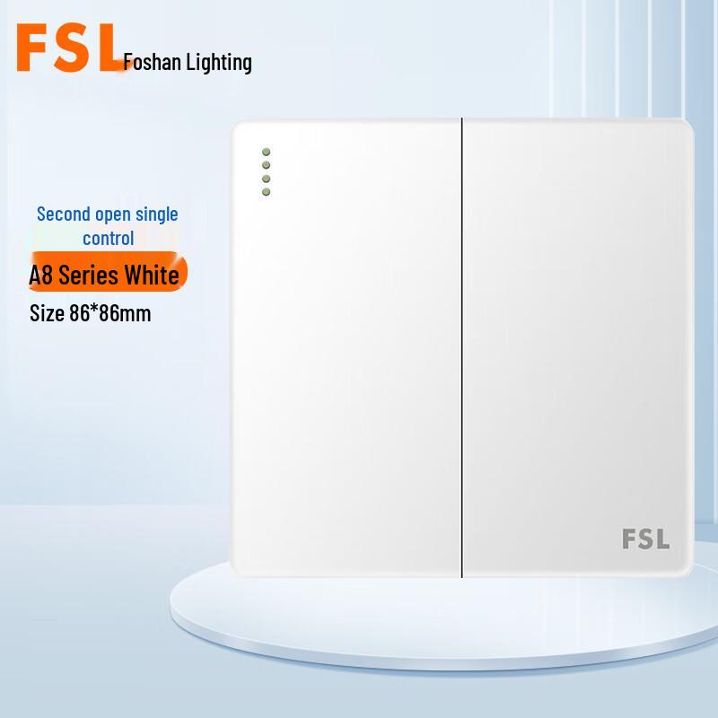 FSL A8 Series White Double-Switch Panel Double Switch