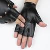 Men's Faux Leather Fingerless Gloves for Dance & Nightclub Performances