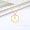Simple and stylish English alphabet small fresh k gold titanium steel necklace women's accessories geometric collarbone chain