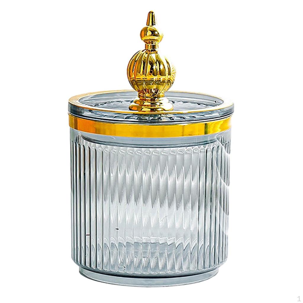 Przezroczysty akrylowy pojemnik na waciki z pokrywką na toaletkę łazienkową